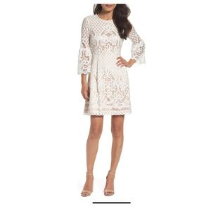 White lace fit and flare dress Eliza J